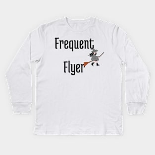 FREQUENT FLYER FUNNY HALLOWEEN Kids Long Sleeve T-Shirt